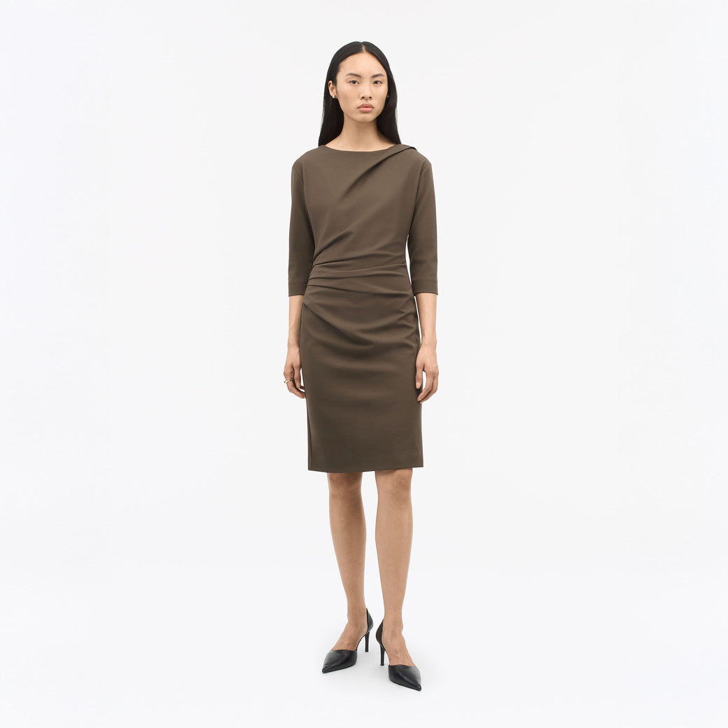 Izza Fitted Dress  - Warm Brown