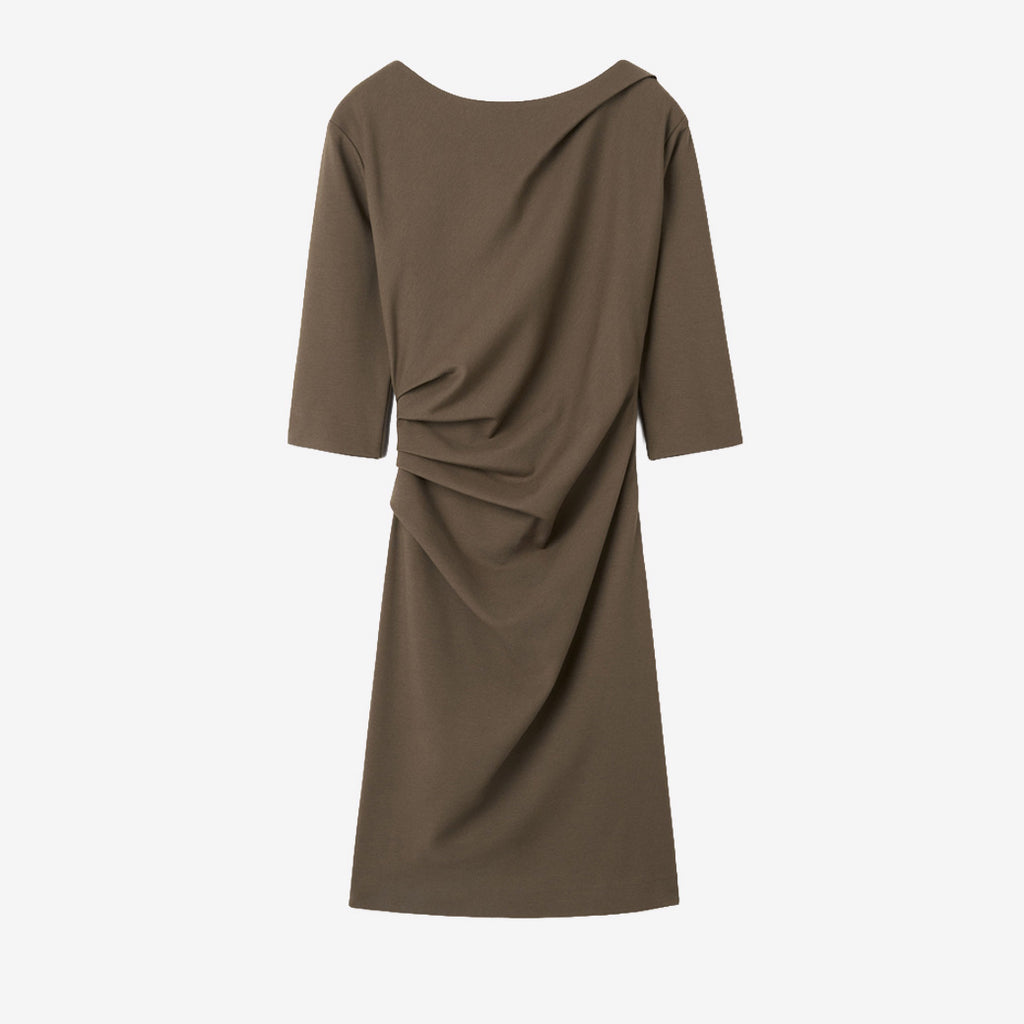 Izza Fitted Dress  - Warm Brown