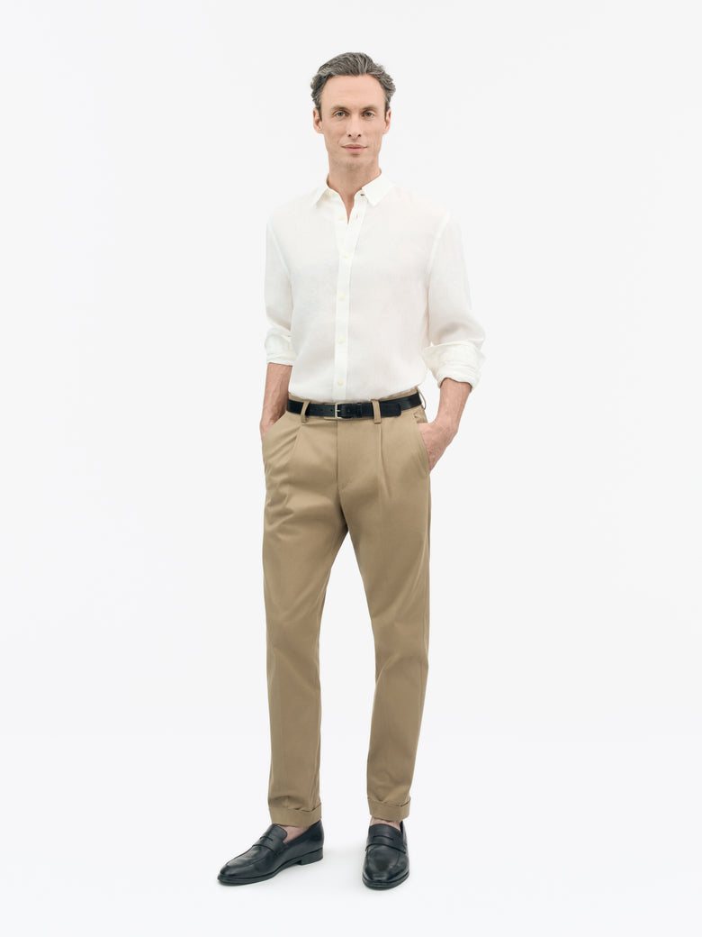 Spenser Casual Linen Shirt - Off White