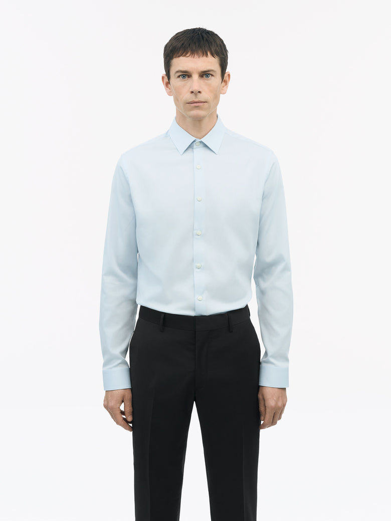 Filbrodie Formal Cotton Twill Shirt - Light blue