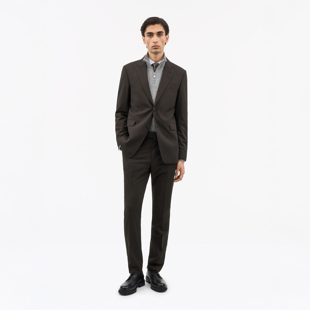 Justin Slim-Fit Wool Jacket - Coffee Bean Brown