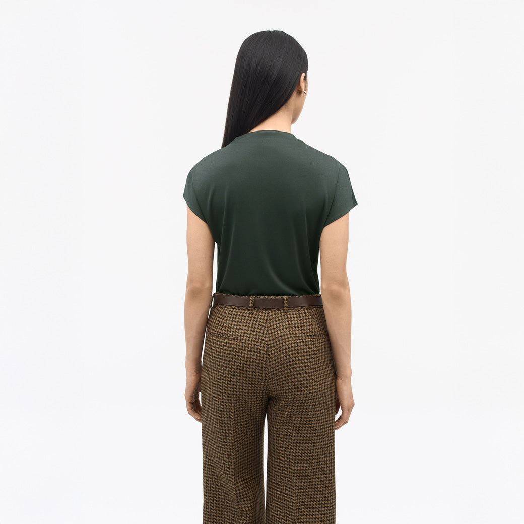 Alita Slim Cap Sleeve Top - Midnight Green
