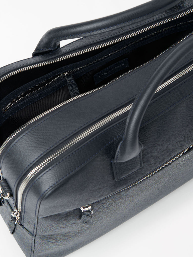 Beridare Double-Zip Briefcase - Light Ink