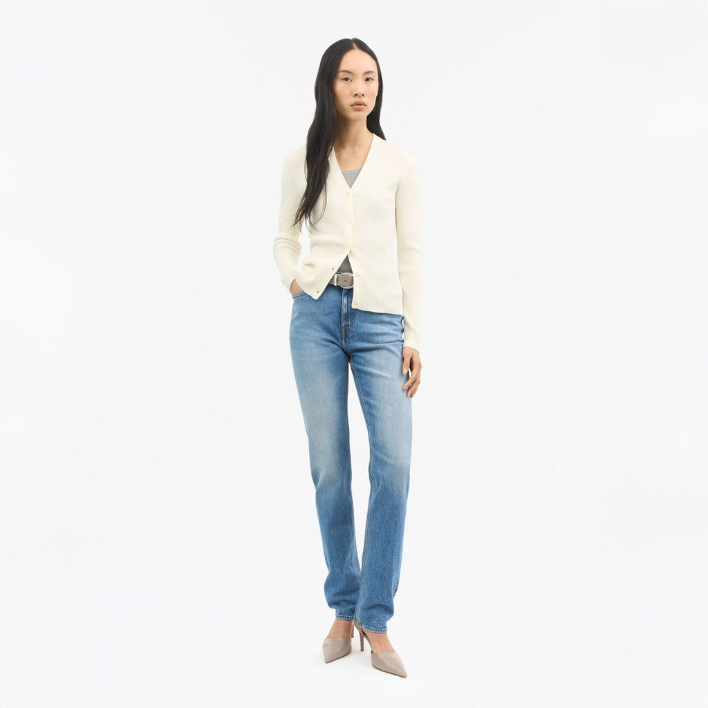 Giane Slim Fit Cardigan - Alabaster White