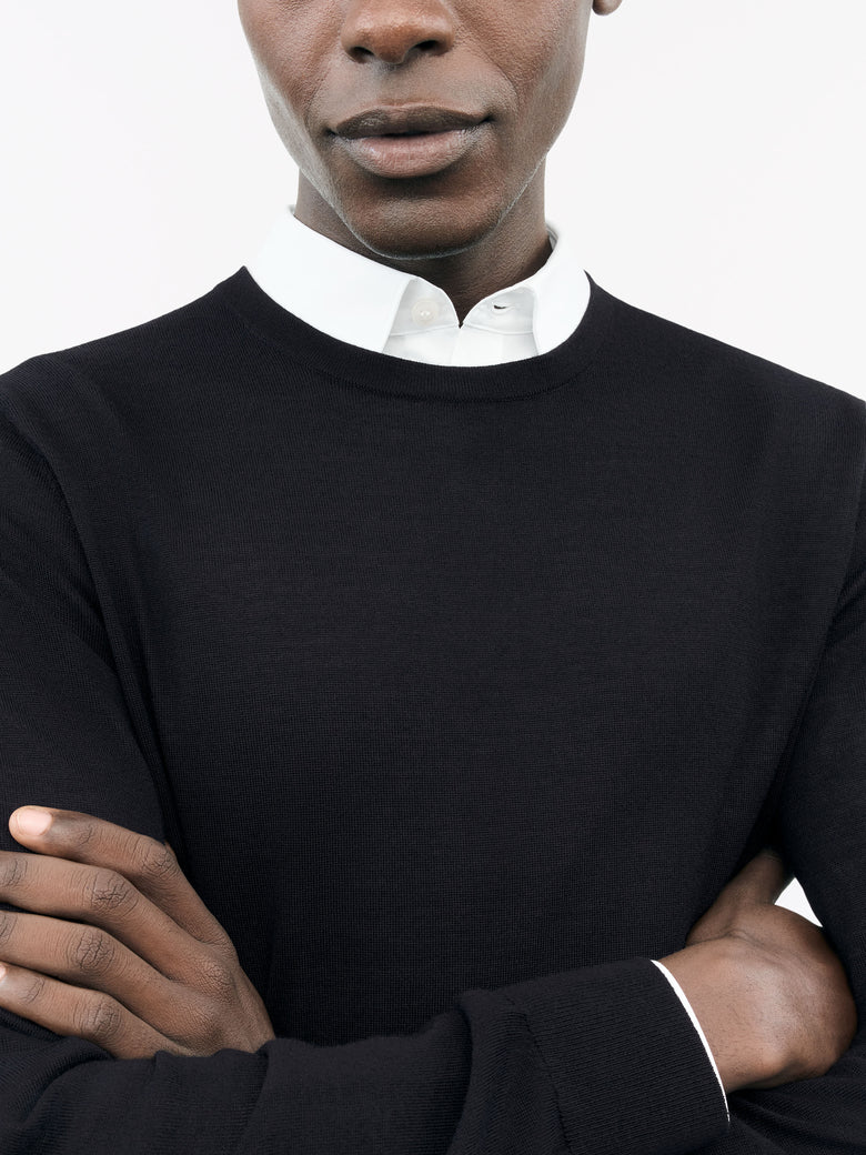 Pull en laine mérinos Connor - Noir
