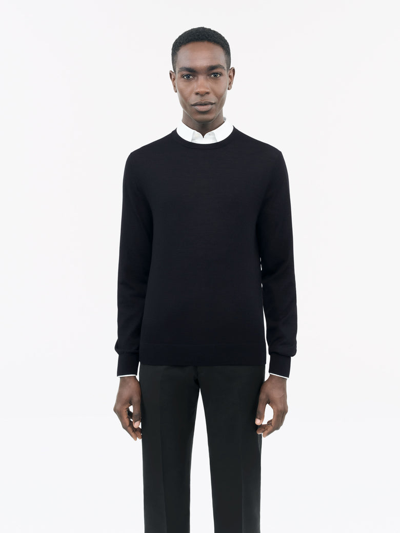 Pull en laine mérinos Connor - Noir