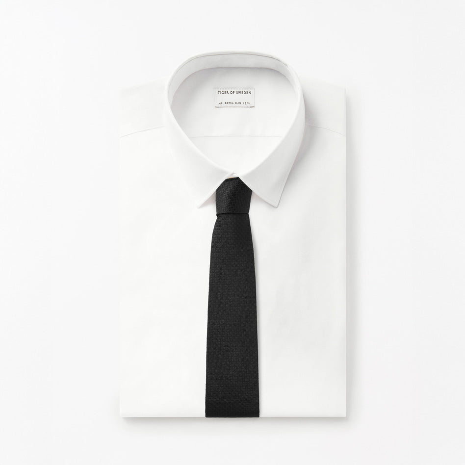 Septa Silk Jacquard Tie - Black