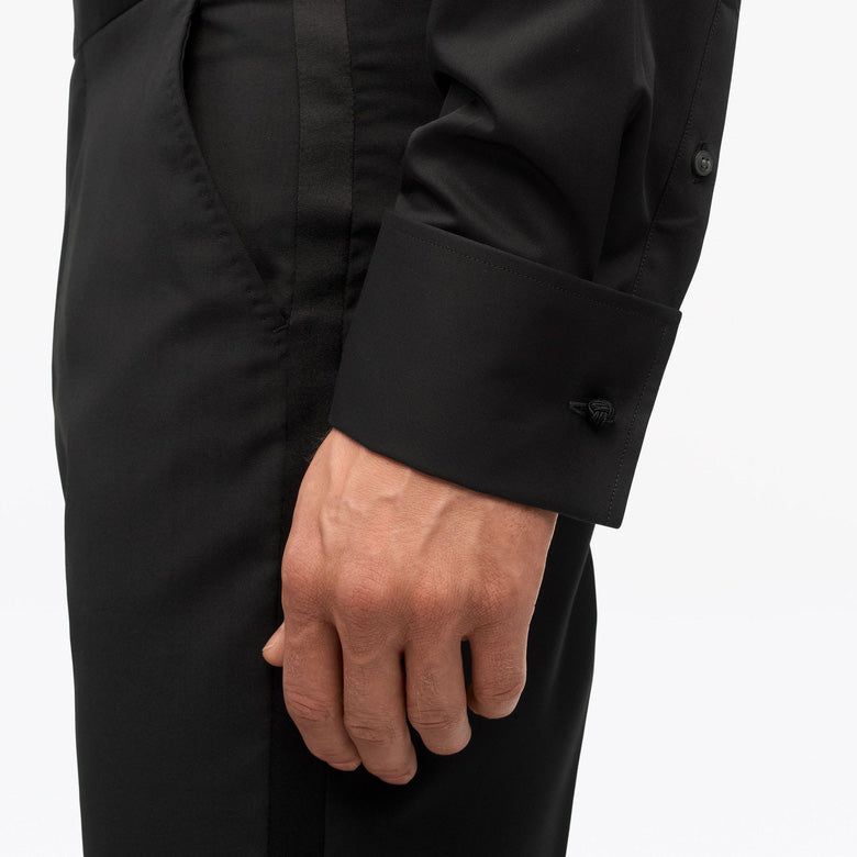 Adley T Tuxedo Shirt  - Black