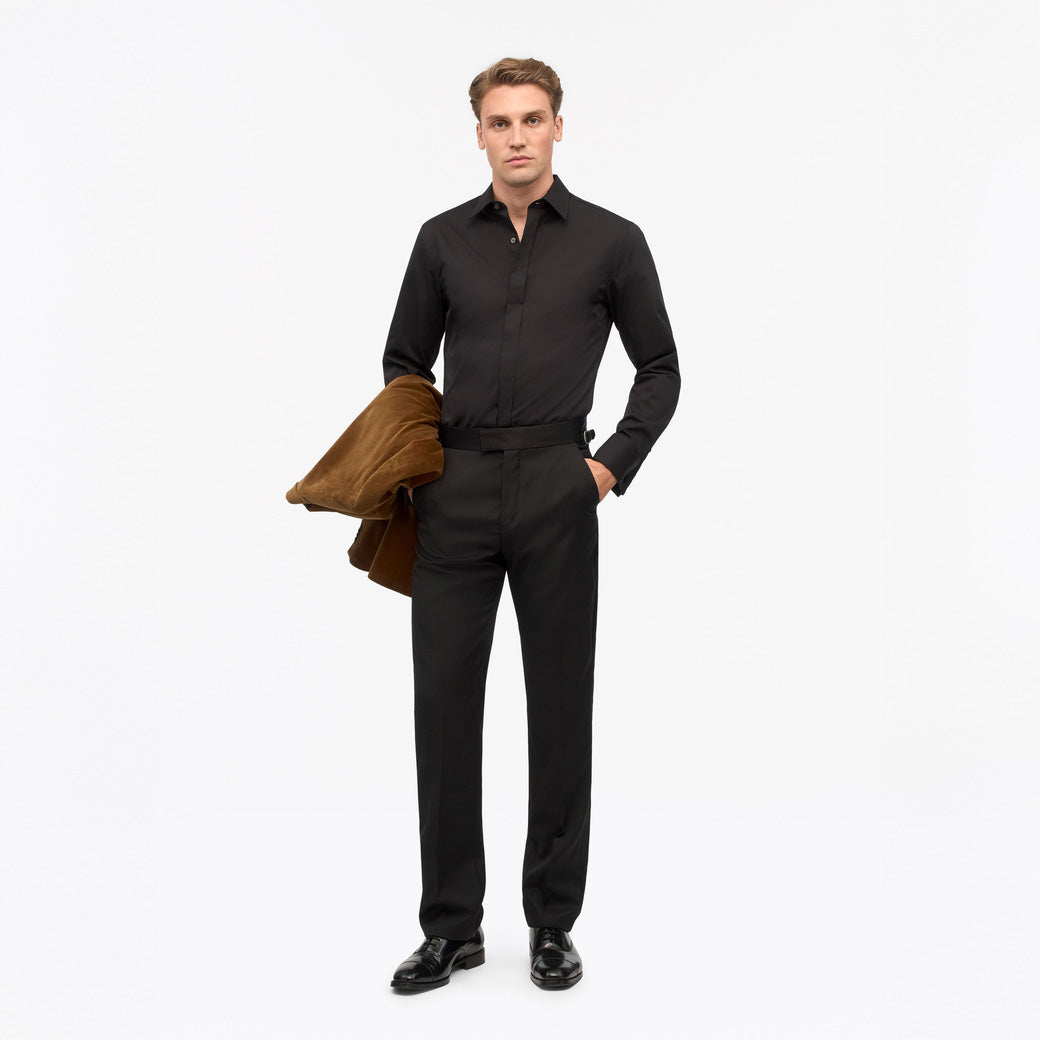 Adley T Tuxedo Shirt  - Black
