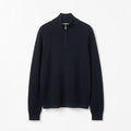 Travis RWS Waffle- Stitch Half-Zip Sweater - Dark Blue