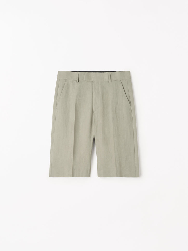 Troy Bermuda Linen Shorts - Cream Sand