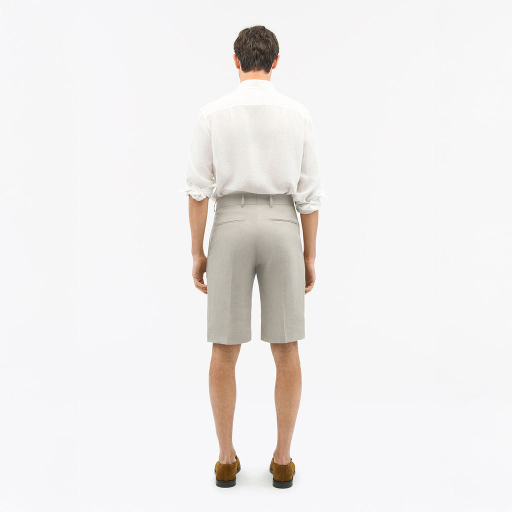 Troy Bermuda Linen Shorts - Cream Sand