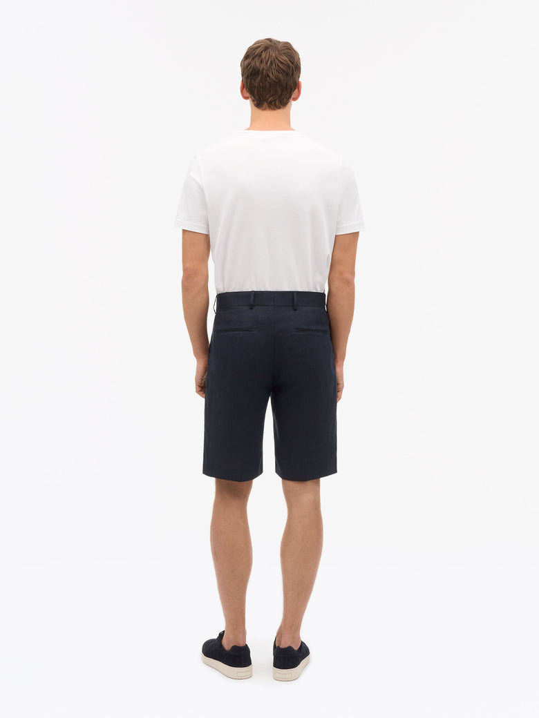 Troy Bermuda Linen Short - Midnight Blue