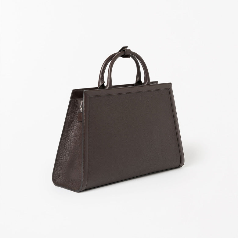 Acori Leather Office Bag - Dark Brown