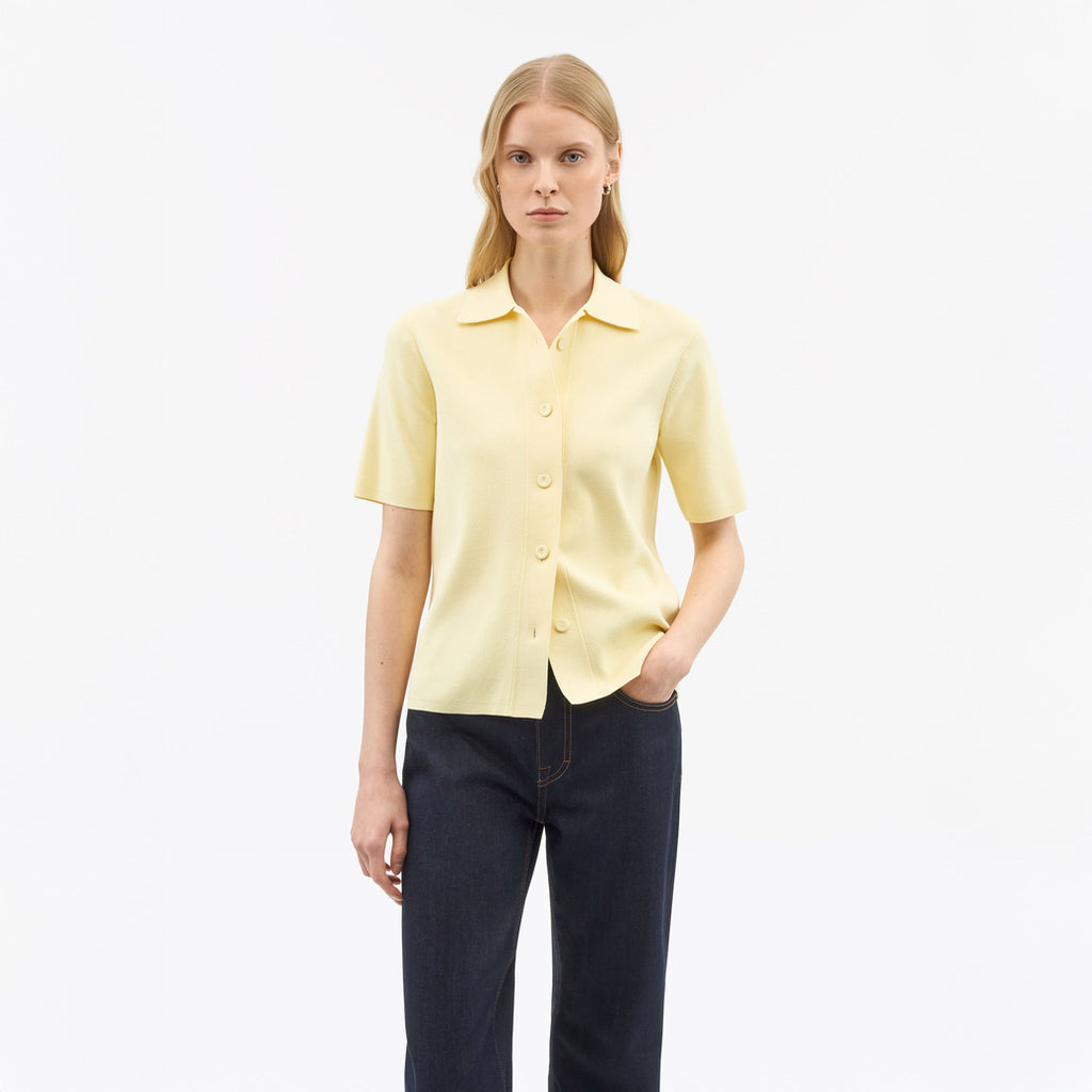 Hazel Fine Knit Cardigan - Light Yellow