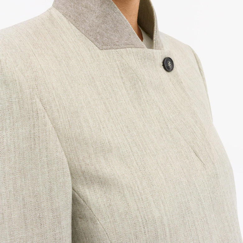 Sine Wool Linen Jacket  - Tehina White