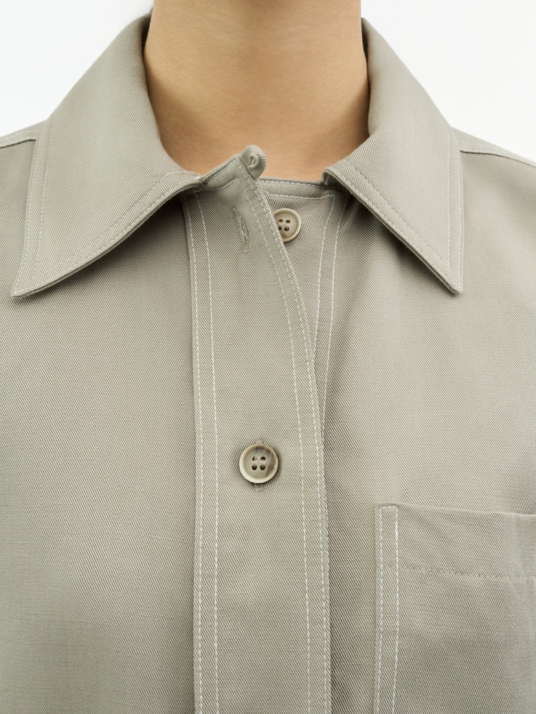Coline Linen Blend Shirt - Mole Beige