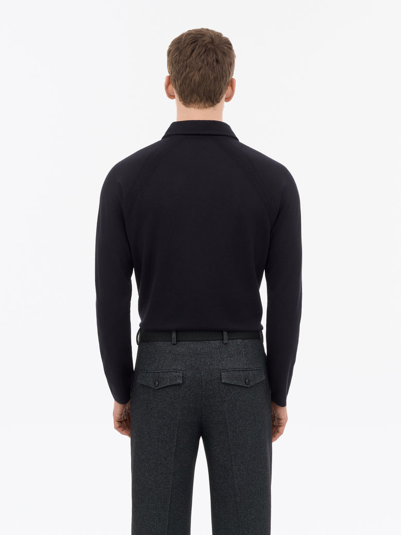 Polo de Laine Elio RWS - Bleu Foncé