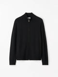Gilet zippé Cassian en mérinos - Noir