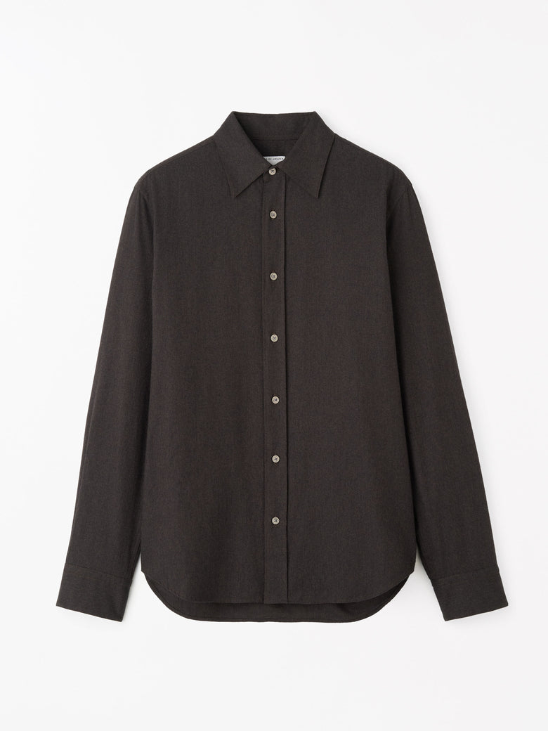 Bjorn Brushed Herringbone Shirt - Brown
