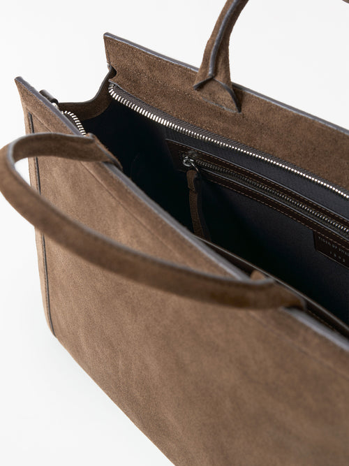 Acori Suede Office Bag - Dark Brown