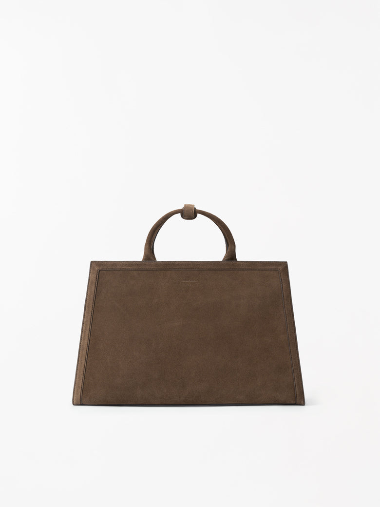 Acori Suede Office Bag - Dark Brown