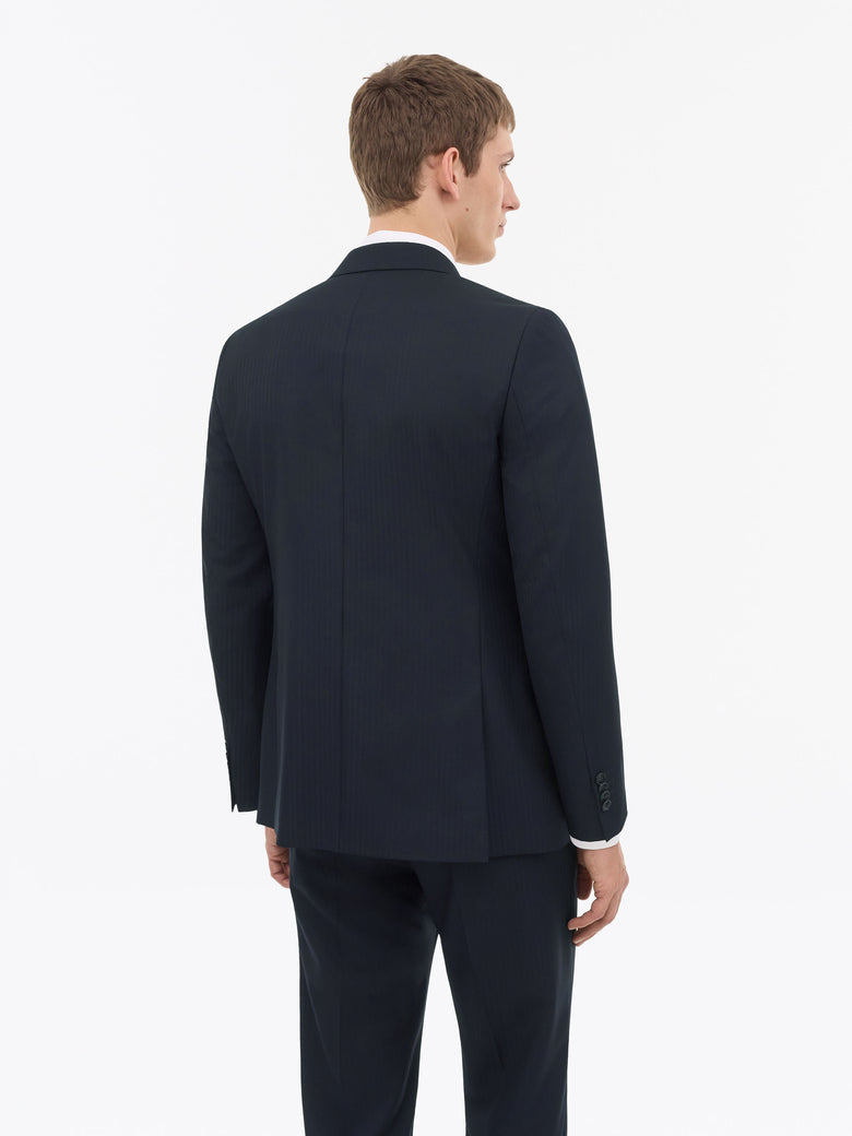 Joshwa Pinstripe Wool Jacket - Navy Blue