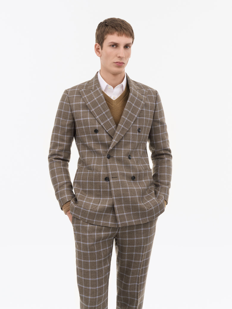 Joachim Swedish Wool Plaid Jacket - Dark Brown Pattern