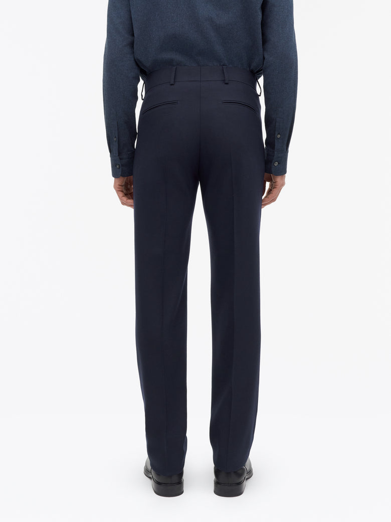 Tenser Straight-Leg Wool Trousers - Dark Blue