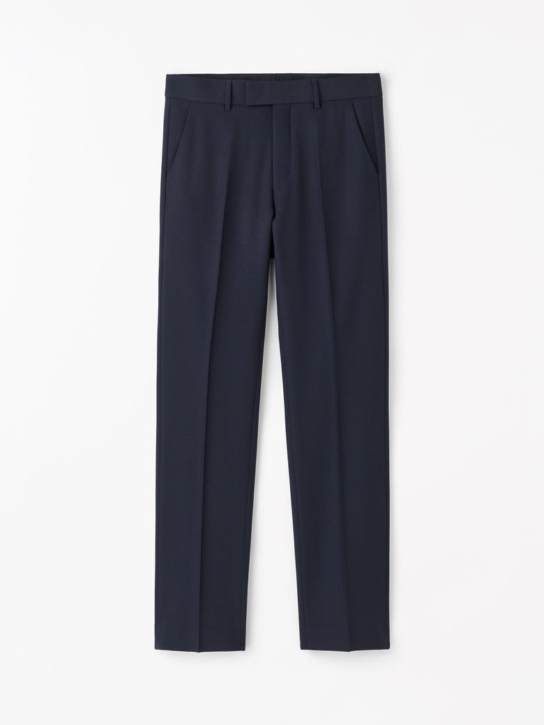 Tenser Straight-Leg Wool Trousers - Dark Blue
