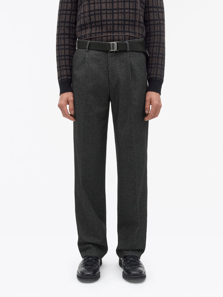 Todne Brushed Wool Trousers - Dark Grey