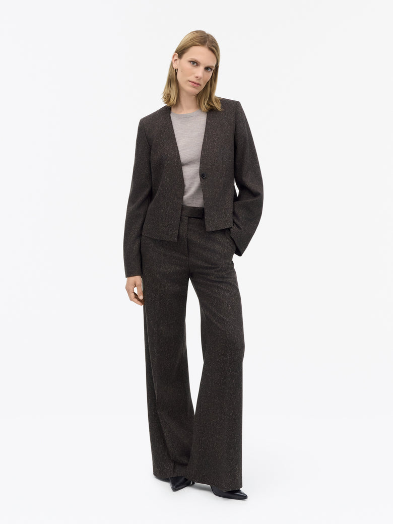 Pantalon Irit en laine mouchetée - Violet foncé