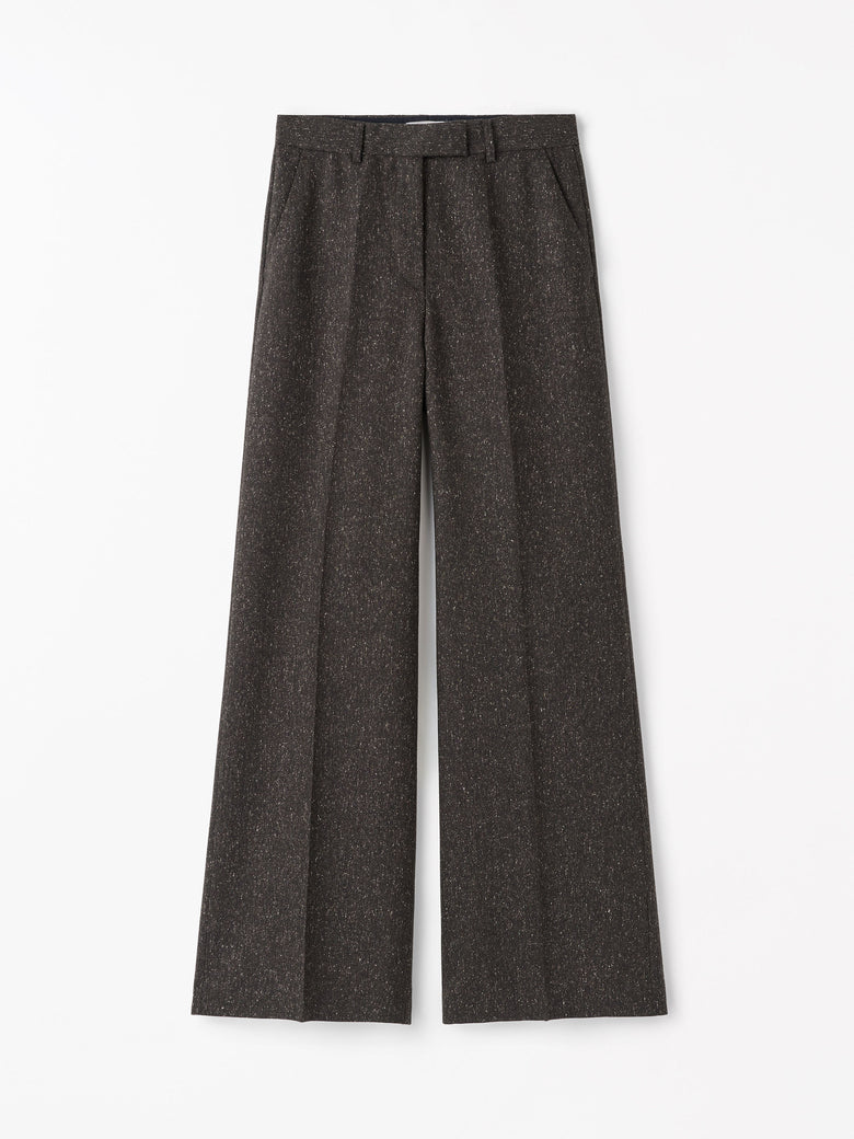 Pantalon Irit en laine mouchetée - Violet foncé