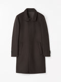 Aleric Funnelneck Wool Coat - Dark Brown
