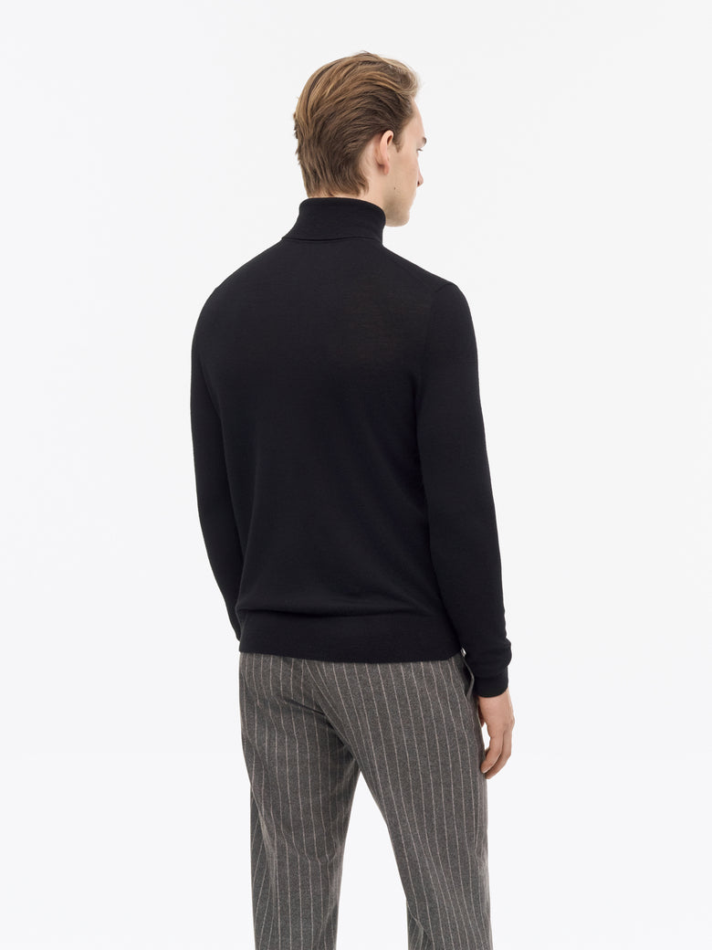 Nevile RWS Turtleneck Merino Sweater - Black