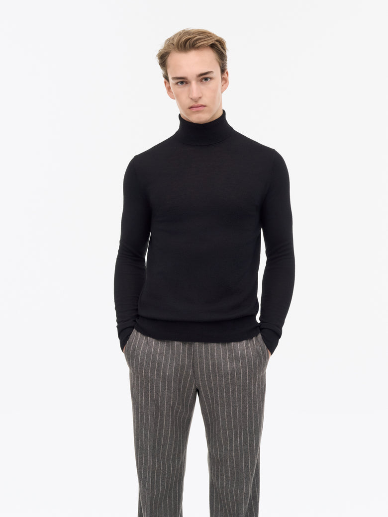 Nevile RWS Turtleneck Merino Sweater - Black