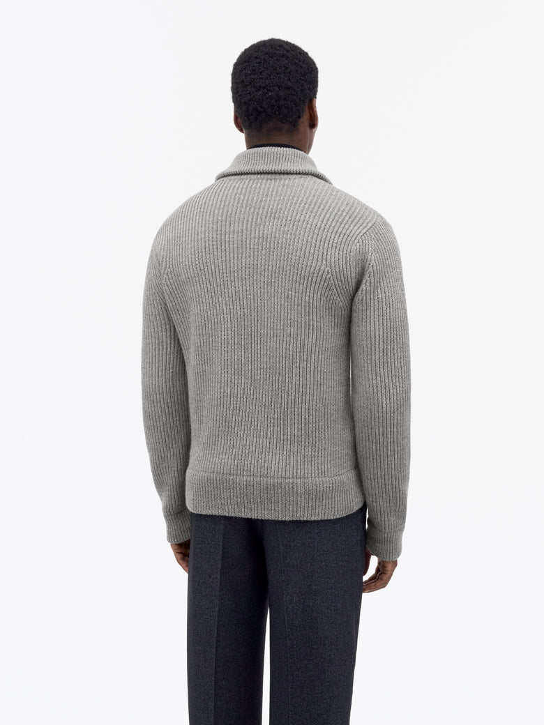 Cardigan en laine zippé Niall - Gris