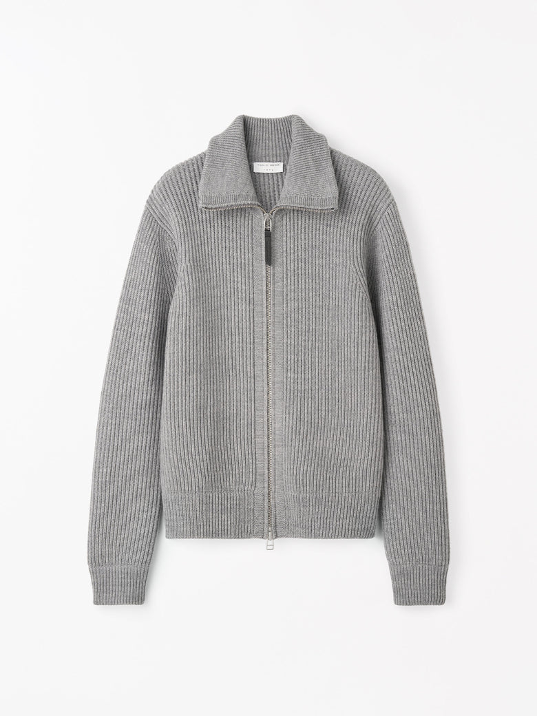 Cardigan en laine zippé Niall - Gris
