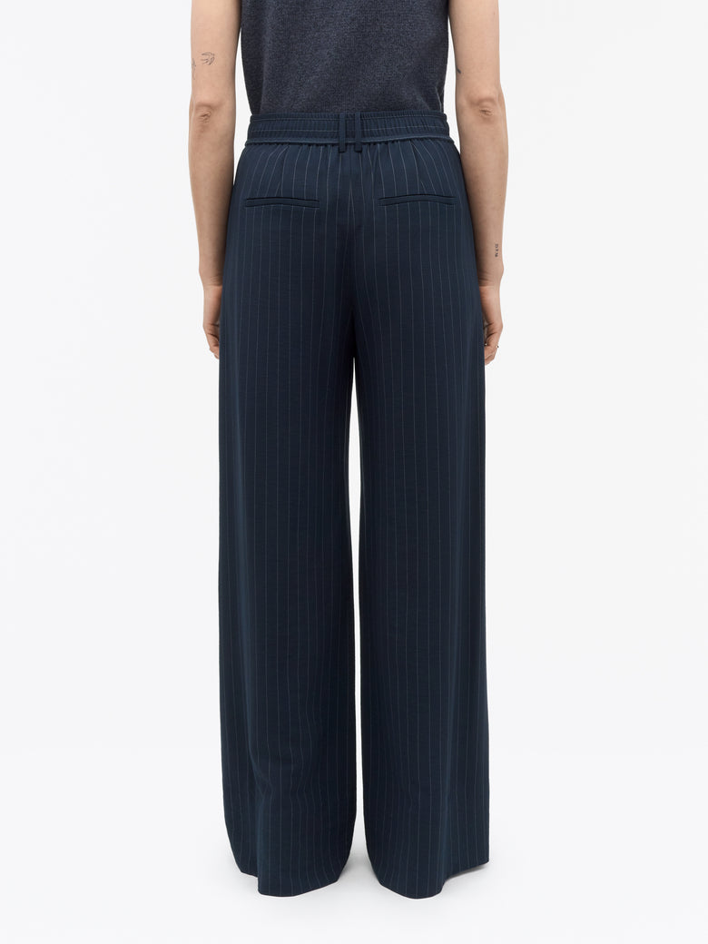 Pantalon à rayures ajusté Ellis - Bleu foncé