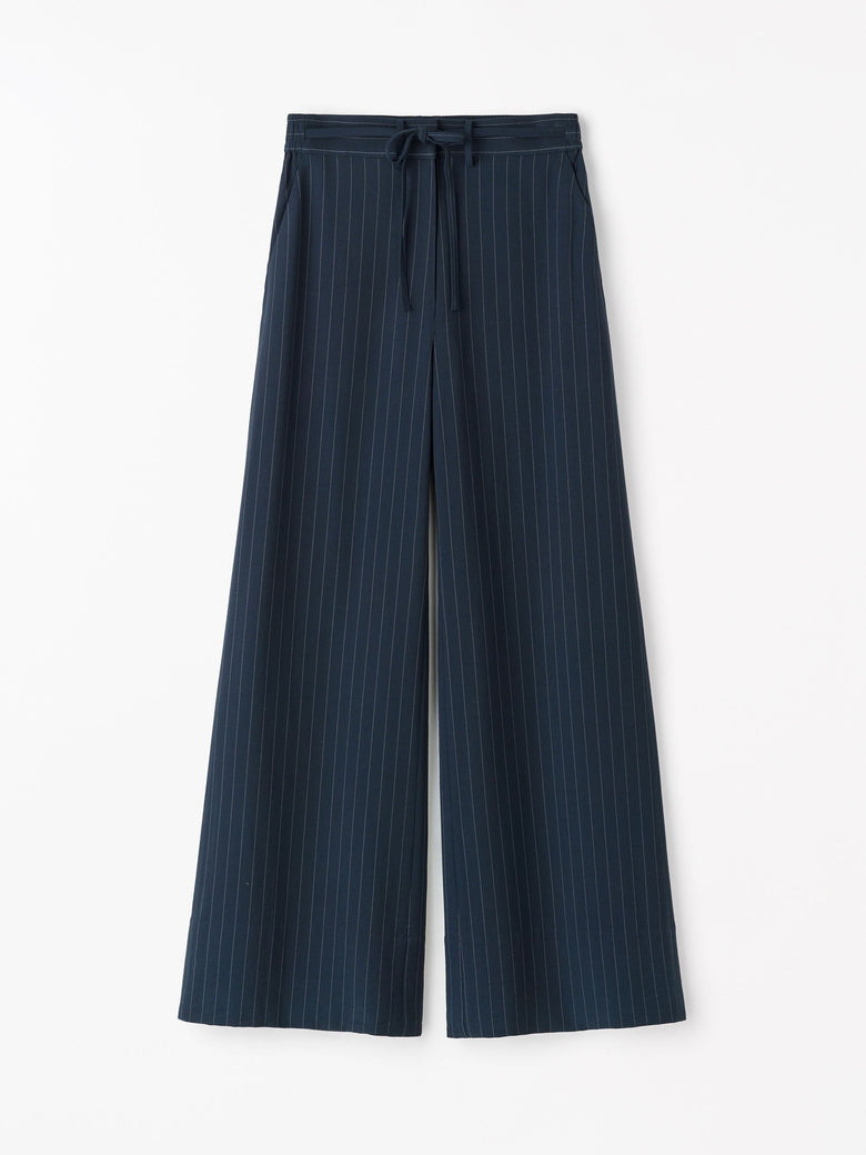 Pantalon à rayures ajusté Ellis - Bleu foncé