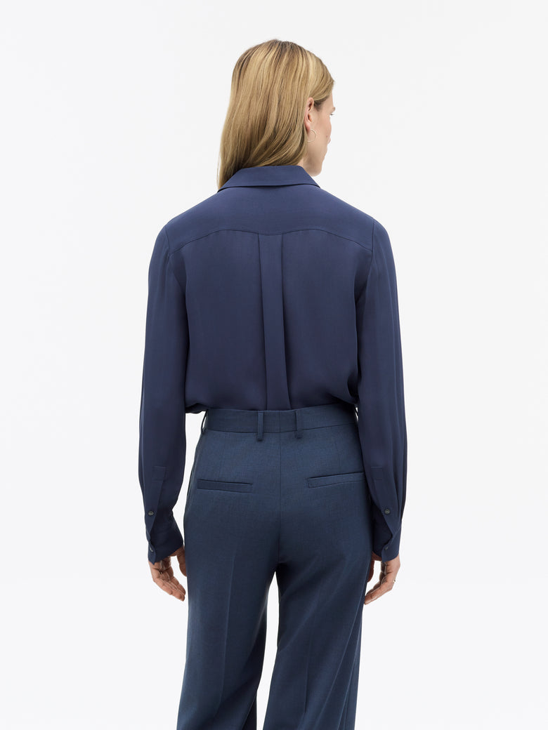 Chemisier classique en viscose Camilla - Bleu