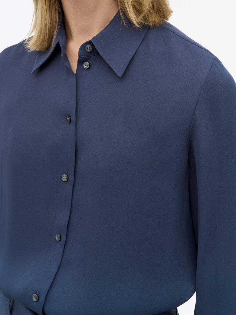 Chemisier classique en viscose Camilla - Bleu
