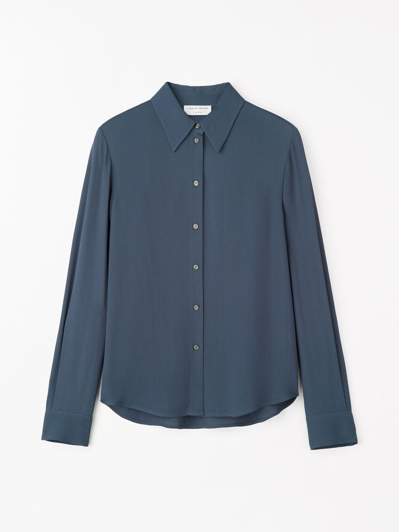 Chemisier classique en viscose Camilla - Bleu