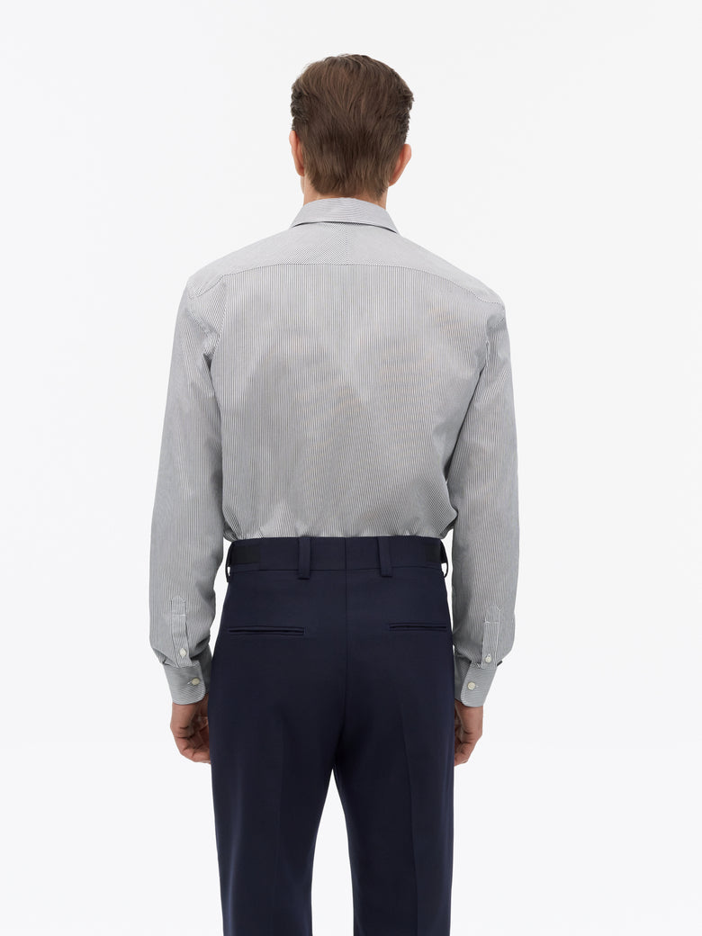 Adley C Cotton Stripe Shirt - Grey