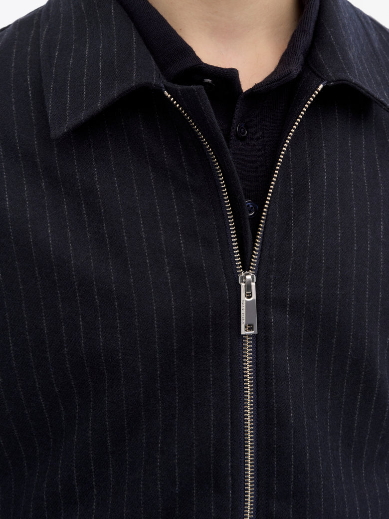 Barnaby C Pinstripe Shirt Jacket - Blue
