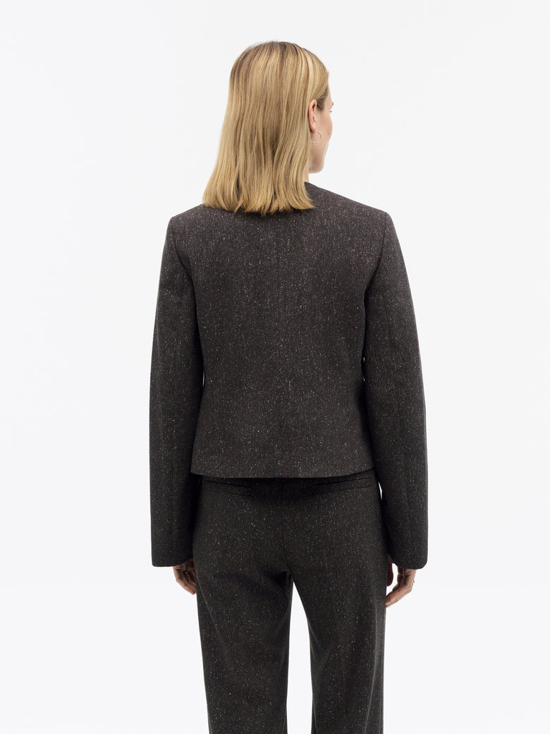 Veste en laine mouchetée Eleanor - Violet foncé