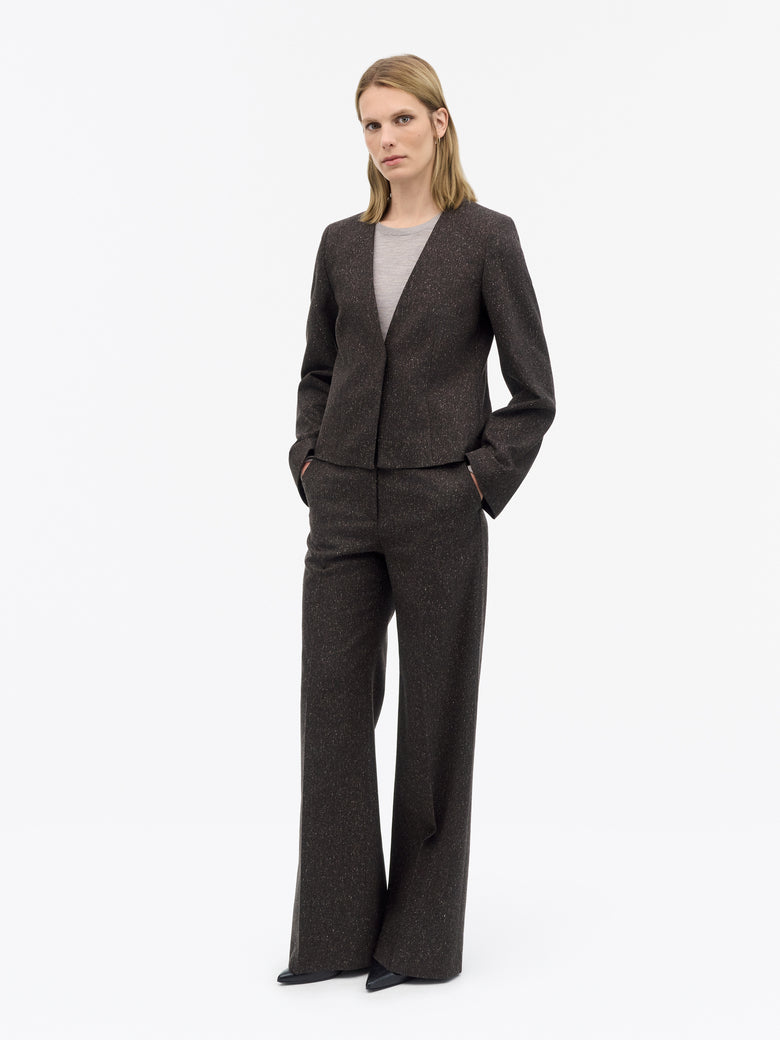 Veste en laine mouchetée Eleanor - Violet foncé