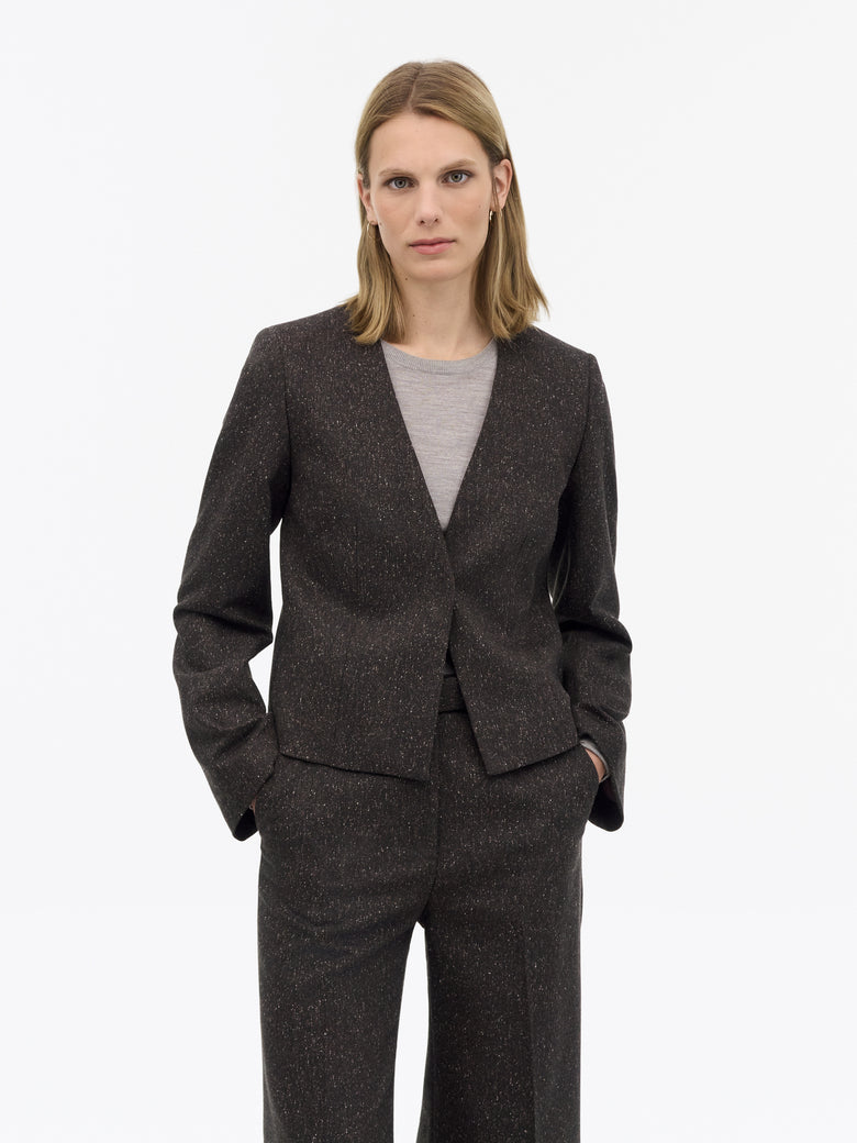 Veste en laine mouchetée Eleanor - Violet foncé