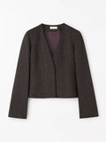 Veste en laine mouchetée Eleanor - Violet foncé