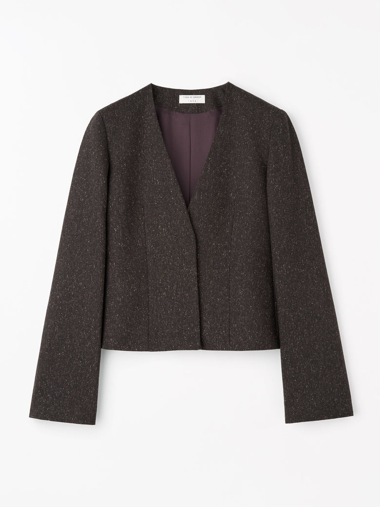 Veste en laine mouchetée Eleanor - Violet foncé